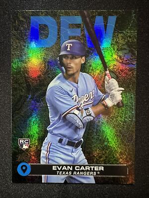 2024 Topps Series 2 City to City Blue Parallel Evan Carter Rangers