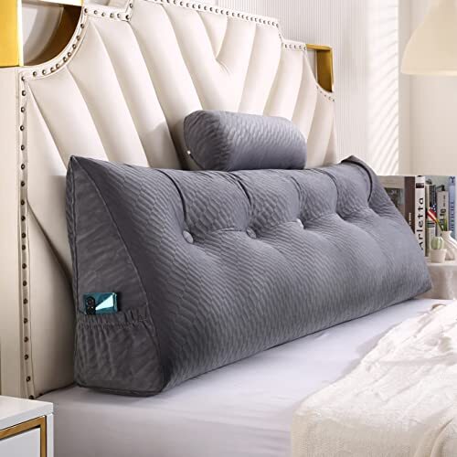 Wedge Headboard Pillows with Head Roll for Bed Comfort and Support-image
