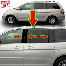 Black Pillar Trim For Honda Odyssey 05-10 6pc Set Door Cover Piano Trim