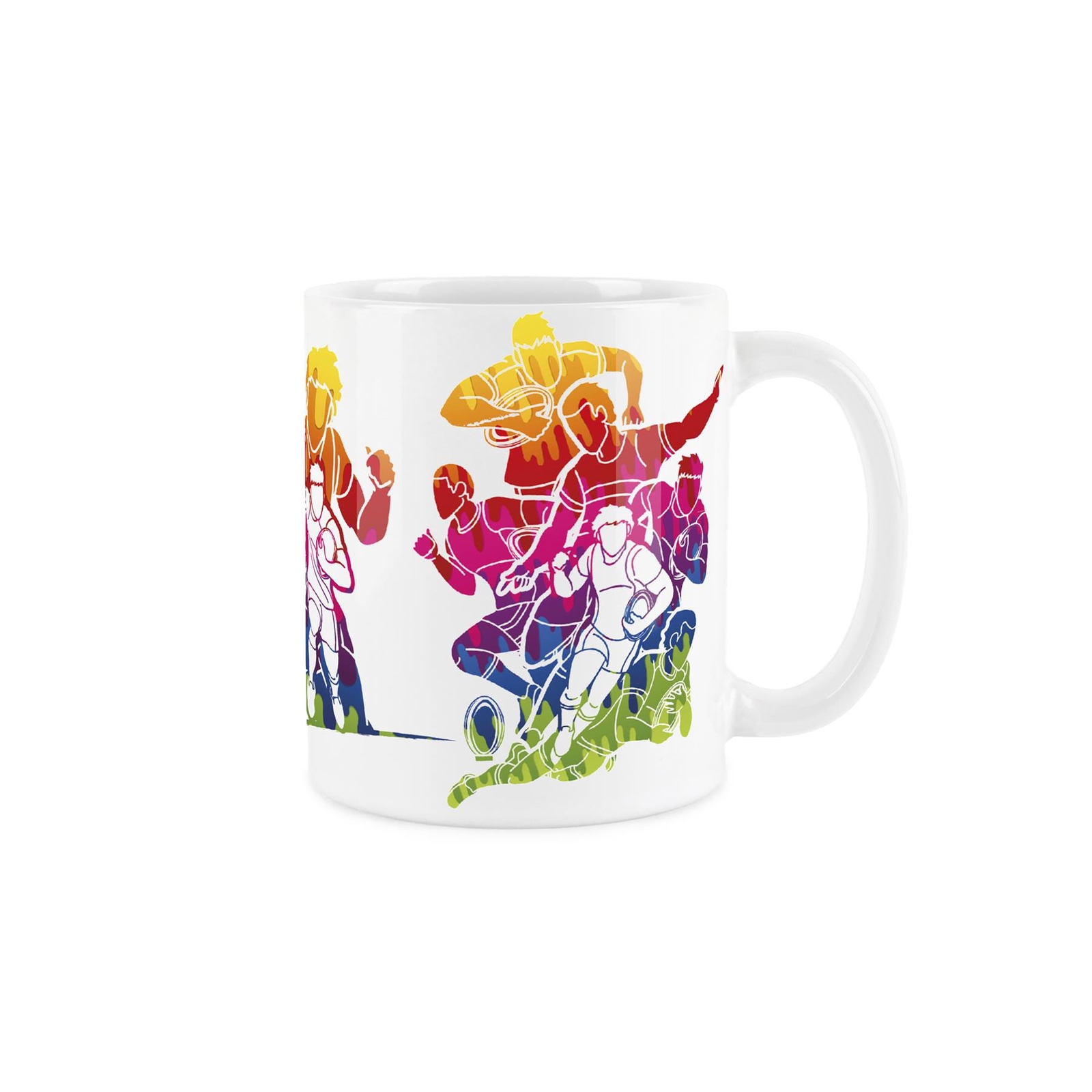 Rugby Colourful Sports Themed Mug Coffee/Tea Gift for Sports Lovers