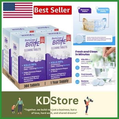 Kosher Certified 384 Count Mint Dental Tablets for Clear Retainers & Nightguards