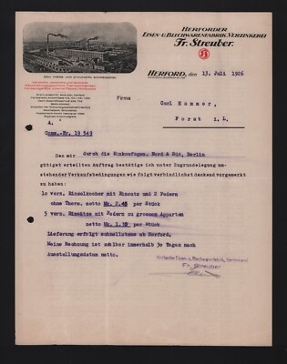 Herford, Cover 1926, Fr. Streuber Iron Sheet Metalware Factory Galvanizing Plant