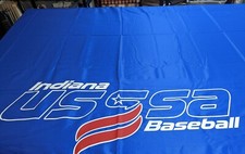Indiana USA Baseball, Polyester Tablecloths, Blue Polyester Fabric, 90 X 132