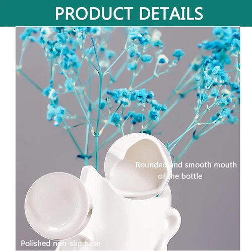 White Ceramic Face Flower Vase, photo 2