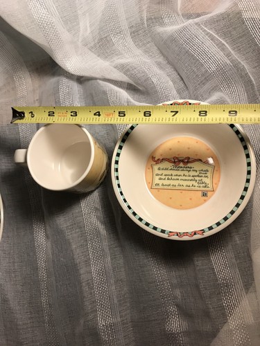 MARY ENGELBREIT ME 1997 Charpente Child’s 3 piece Dinner Set Plate Bowl Cup VINT - Picture 5 of 9