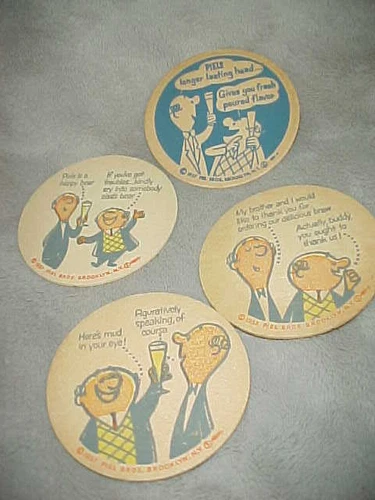 Set of 4 Vintage Piel Bros Coasters from 1957