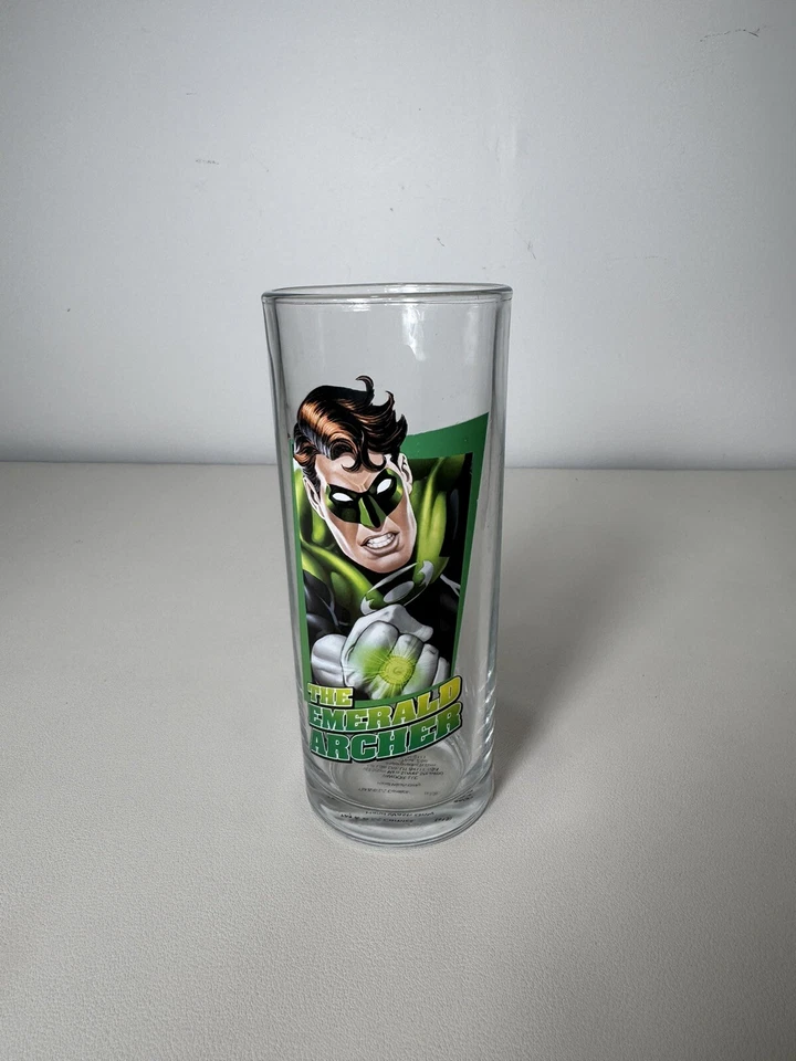 Juego de 3 vasos DC Comic vaso esmeralda arquero caballero oscuro cometa carmesí RARO Foto 4 de 4