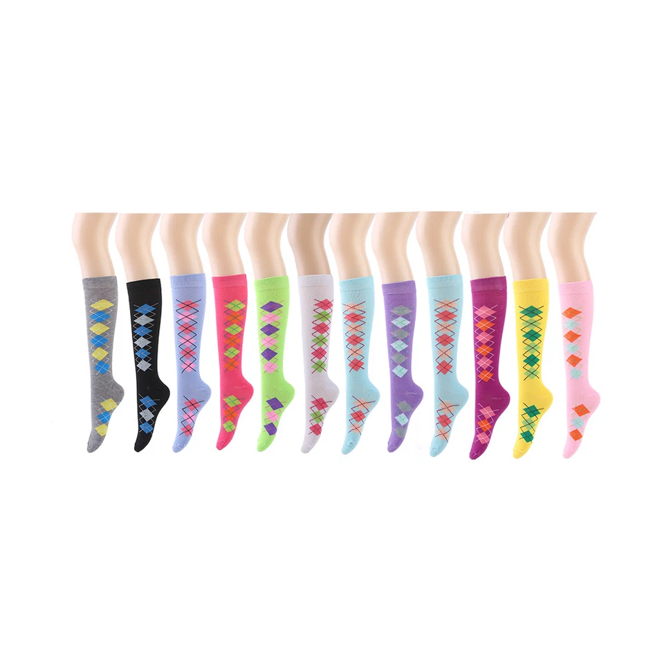 Lote al por mayor de 12 pares de calcetines hasta la rodilla para mujer dama niña uniforme escolar talla 9-11 Foto 3 de 4