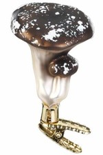 Inge-Glas Mushroom Brown Chanterelle 10071S021 German Glass Christmas Ornament