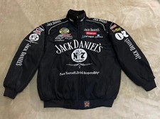 Unisex Adult Racing Jacket Embroidered Patches Cotton Padded Jack Daniel's M-2XL