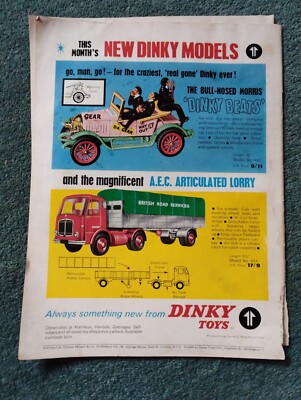 Di30 Ephemera 1965 Advert Dinky Toys Bull Nosed Morris Dinky Beats 