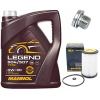 MotoröL Set 0W-30 5 Liter + ÖLfilter + ÖLablassschraube FüR VW Passat 2.0 TDI