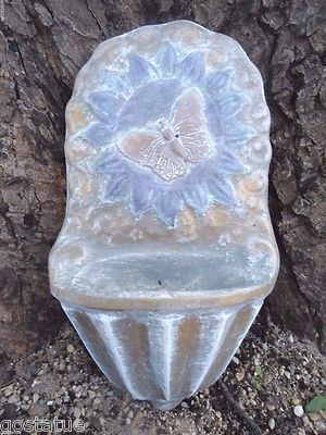 Butterfly bird feeder mold plaster cement water dish plastic mould 10.5'' x 6.25''