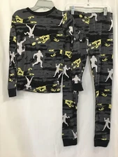 New Carter's Football Pajama Set Long sleeve long pants Snug Boys Black U pick