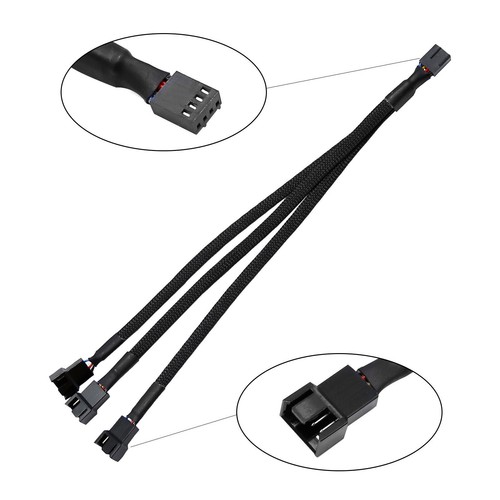 4 Pin 1 to 3 Way Cooling Fan Water Cooler PWM Splitter Adapter Power Cable Hub M - Photo 2/9