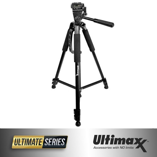 60" Inch Full Size Heavy Duty Universal Camera Video Tripod (Black)