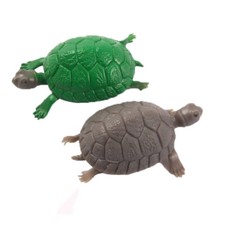 Plastic Green Gray Tortoise Fish Tank Decoration Ornament 2 Pcs