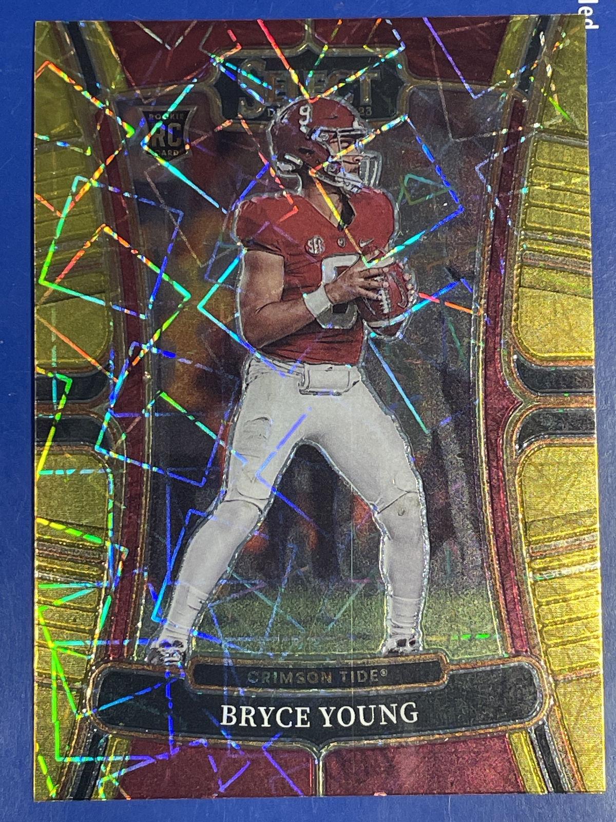 2023 Panini Select Draft Picks #1 Bryce Young RC Gold Lazer Prizm Alabama