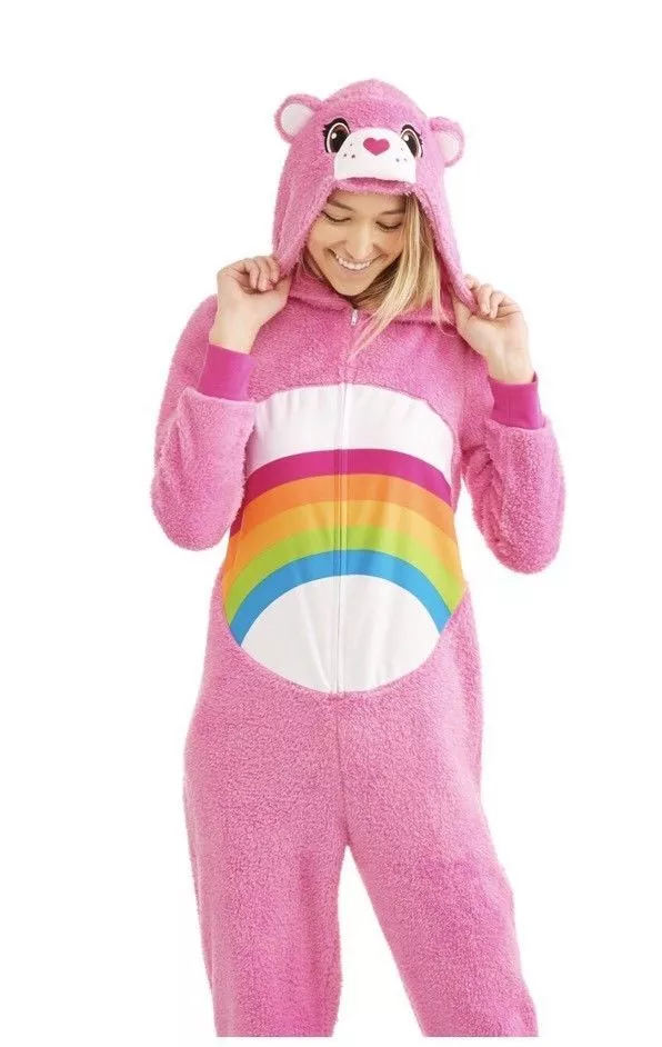 3X CHEER BEAR Care Bear Women s Union Suit PINK One Piece Costume Pajamas