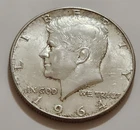 1964 Kennedy Half Dollar • 90% Silver • Circulated AU/XF Look • X102