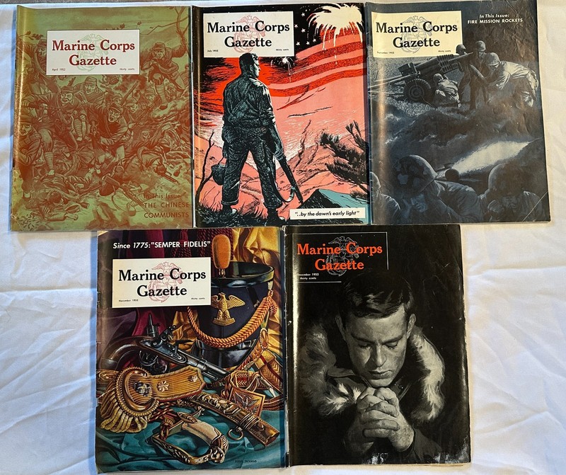 Marine Corps Gazette Magazine 1952 Lot of 5