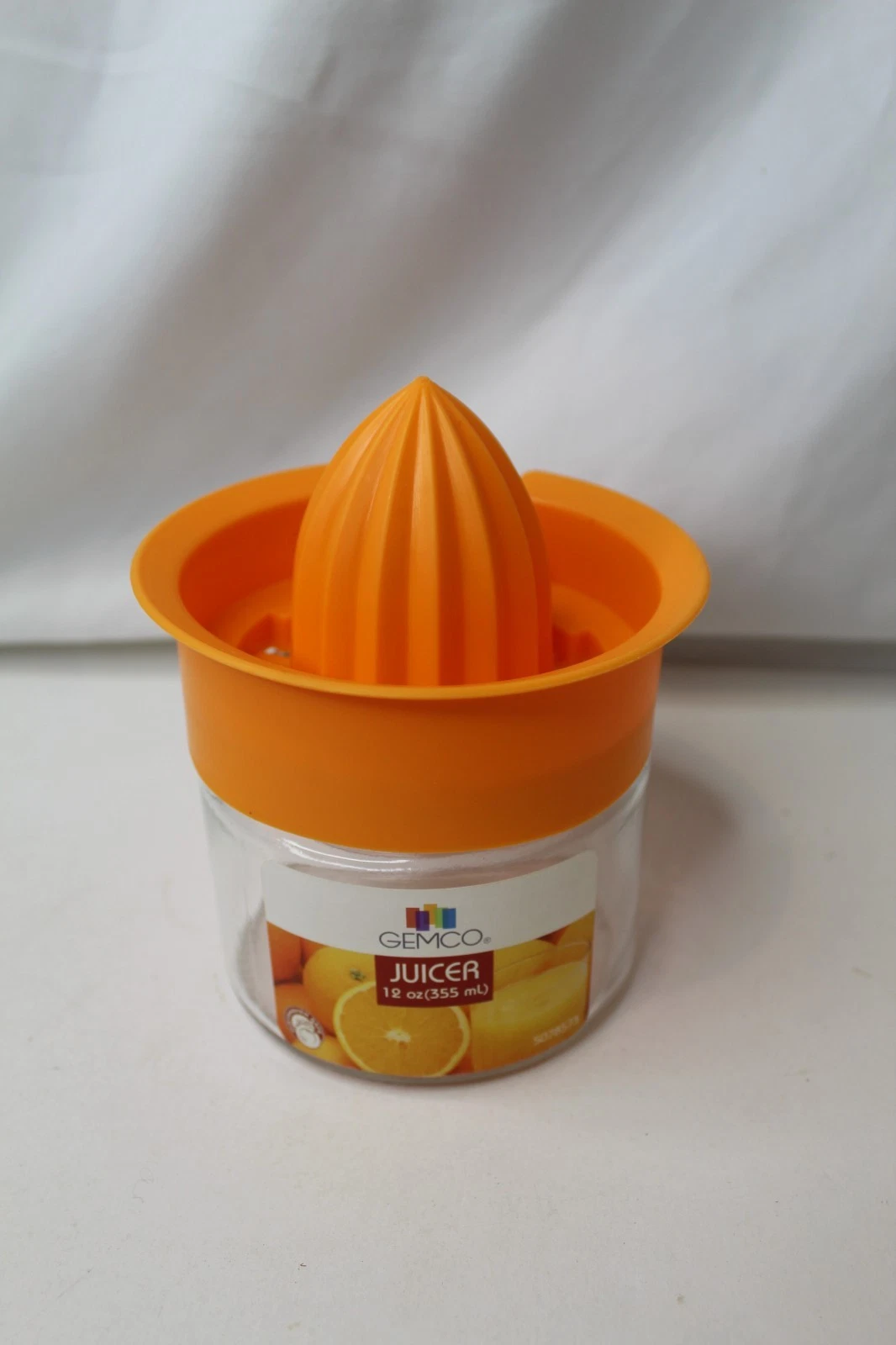Vintage 1970's NOS Gemco Juicer Orange Lemon Citrus Reamer Squeezer Jar Glass