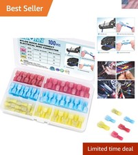 100 Pcs Nylon Spade Quick Disconnect Connectors Kit - Assortment of Male and ...