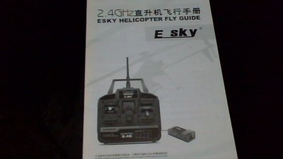 Preowned Instruction Manual & Sim suit E Sky Helicopter Part #AAAAA