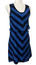 Gap Womens Dress Pullover Chevron Cotton Sleeveless Casual Mini Blue Small