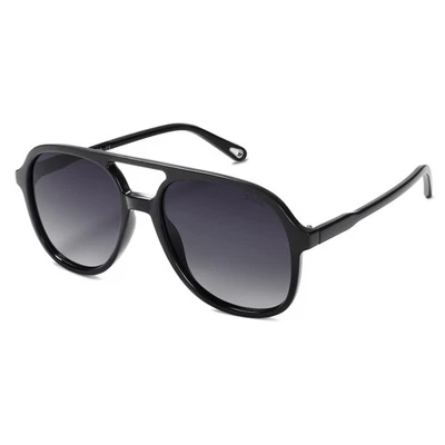 Lunettes de Soleil Homme Polarisées Femme Carrées Rétro M, Noir/Gris - Photo 1/4