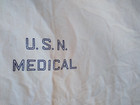 White U.S.N. MEDICAL BLANKET World War II WWII WW2 U.S. Navy 82" x 63" EXCELLENT — photo 5