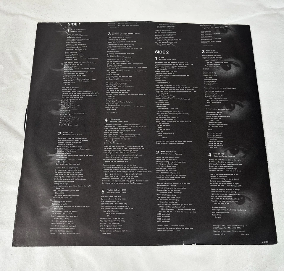 Rainbow “Straight Between The Eyes “ Vinyl LP Foto 4 de 4