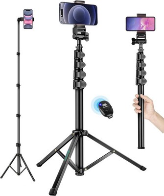Phone Tripod, 70'' Selfie Stick Tripod Stand Cell Phone Tripods with Remote Phone