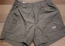AFTCO Mens Fishing Shorts Size 30 Charcoal Gray Utility Cargo Pockets Outdoors