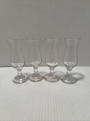 DI AMORE Liqueur LOT of 4-Stemmed Cordial Shot Glasses Set Amaretto MiniGlass(E)
