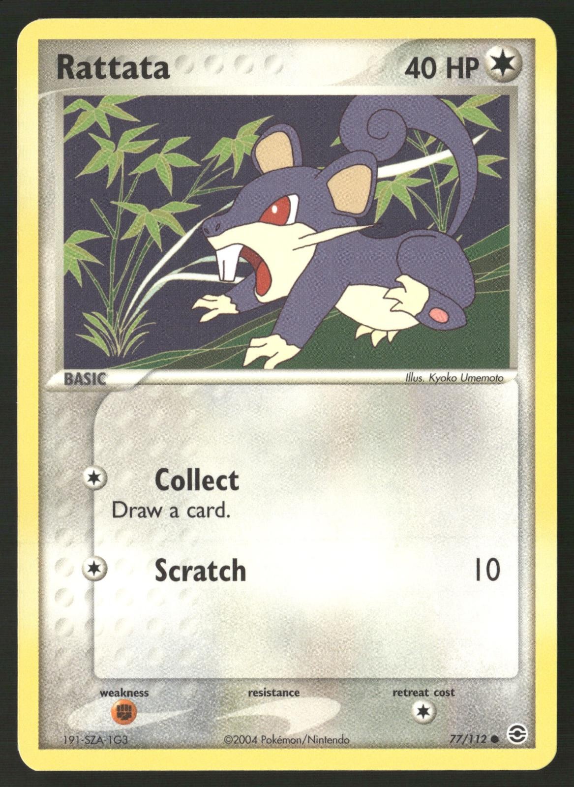 Pokemon Rattata FireRed & LeafGreen 77/112 Common Lightly Played