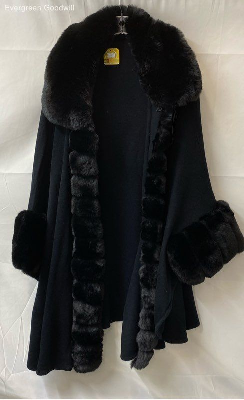 NWT Maya-Inka Women's Black Collared Long Sleeve Open Front Coat No Size