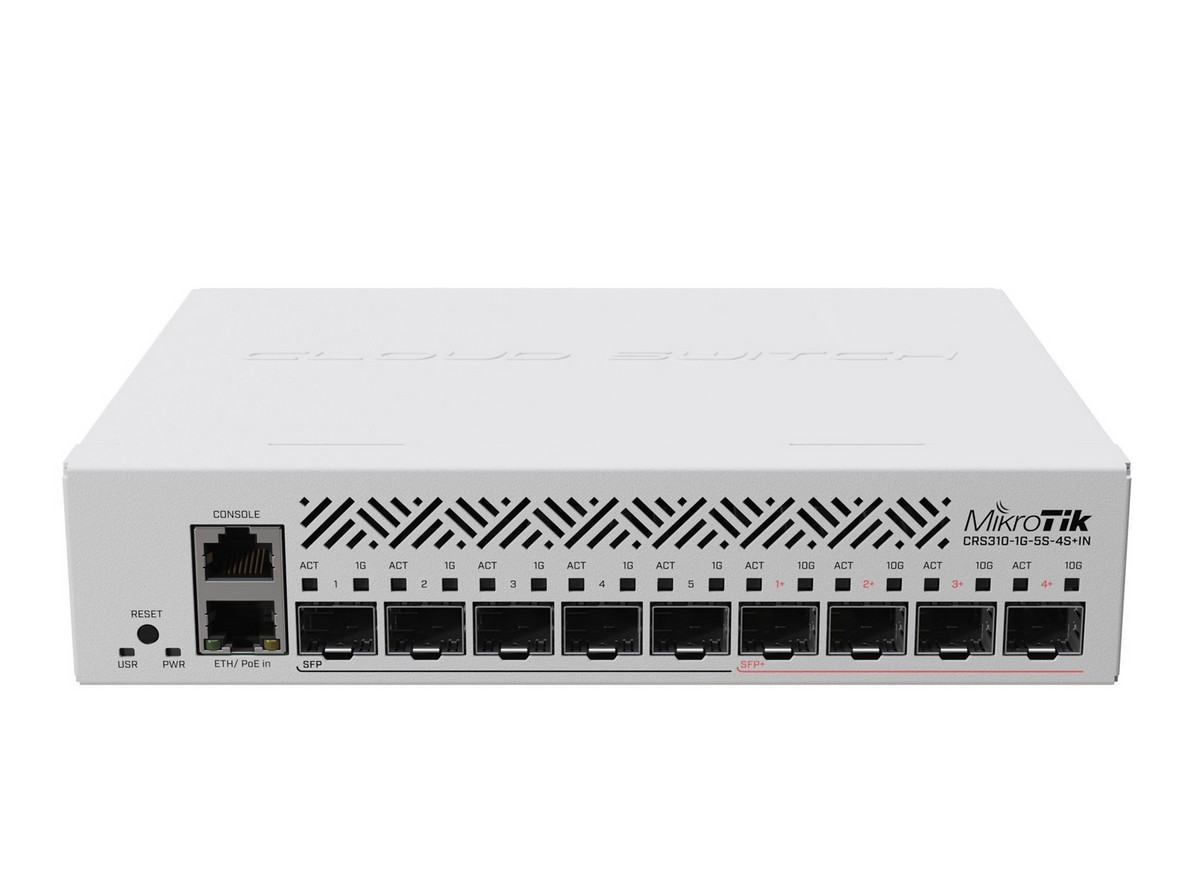 MikroTik CRS310-1G-5S-4S+IN / L3 Switch (4 x 10 Gigabit SFP+ / 5 x Gigabit SFP