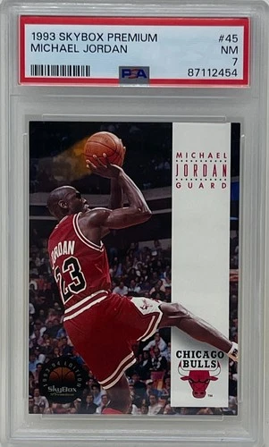 Michael Jordan 1993 Skybox Premium Chicago Bulls NBA Basketball Card #45 PSA 7