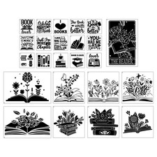 Book Flower Stencils for Painting - 24 Pcs Reusable 24pcs-Book Flowers