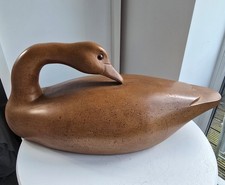 Vintage Life Size Composite Resin Goose Display Model Hunting Decoy - Glass Eyes