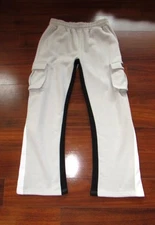 BOOHOO MAN ~ Men's L ~ Colorblock CARGO GUSSET Wide Leg Pull-On Sweatpants c29