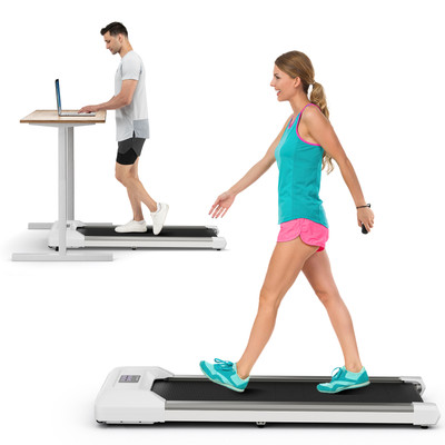 Under Desk Treadmill 2.25 HP Walking Pad w/LED Display & Remote Control for Home