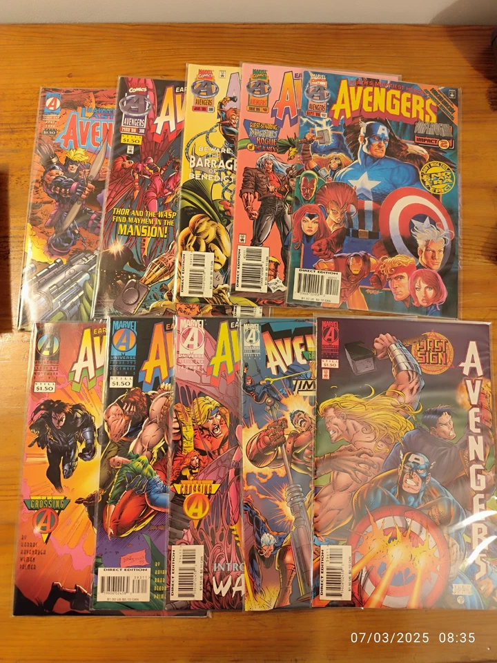 Lot 10 Marvel Comics Avengers 392-399 401 402 Captain America Thor Iron Man 1996 - Photo 1/1