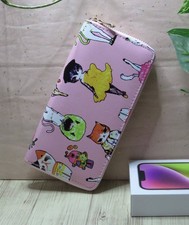 Cat Printed Ladies Long Wallet Round Zipper Long Wallet Cute Brand new Pink