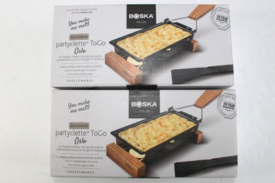 2 Lot: Boska  Partyclette to Go Oslo Cheese Raclette Grill Fondue 7.5'' x 3.5''