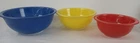 Vintage Pyrex Primary Colors Mixing Bowl Set Of 3 - Blue Yellow Red