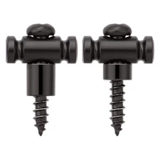  2-Pack Barrel Style Stainless Steel Guitar String Guides Steel String Black