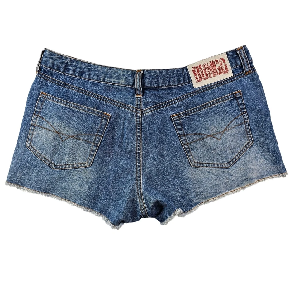 Pantalones Cortos Vintage Bongo Jeans 11 Juniors Cortados Cortos Deshilachados Dobladillo Crudo Y2K Foto 2 de 4