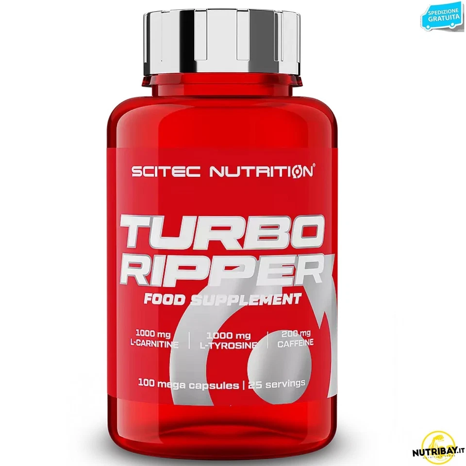 SCITEC NUTRITION SCITEC TURBO RIPPER 100 cps TERMOGENICO BRUCIA GRASSI DIMAGRANTE CON CARNITINA